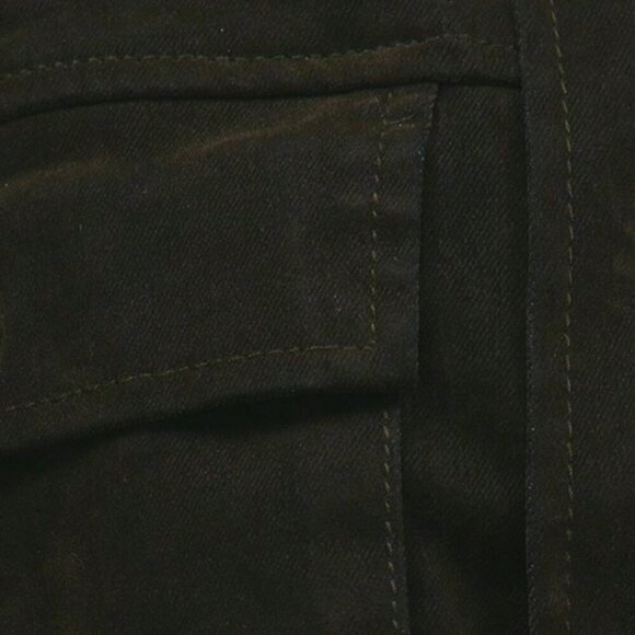 Army Green Casual Women's Velvet Denim Drawstring Cargo Jacket - Picture 9 of 9